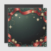 Elegant Christmas Frame Background with Gold Stars Magnetkarte (Vorne/Hinten)