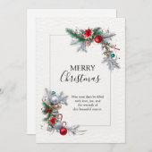 Elegant Christmas Frame Feiertagskarte (Vorne/Hinten)