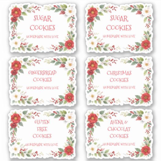 Elegant Christmas Frame For Cookies Exchange Aufkleber (Vorderseite)