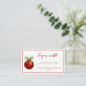 Elegant Christmas Gender Neutral Diaper Raffle  Begleitkarte (Stehend Vorderseite)