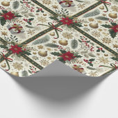 Elegant Christmas Gift Wrap with Snowflakes Geschenkpapier (Ecke)