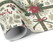 Elegant Christmas Gift Wrap with Snowflakes Geschenkpapier (Rolleneckpunkt)