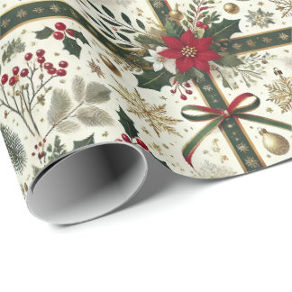 Elegant Christmas Gift Wrap with Snowflakes Geschenkpapier