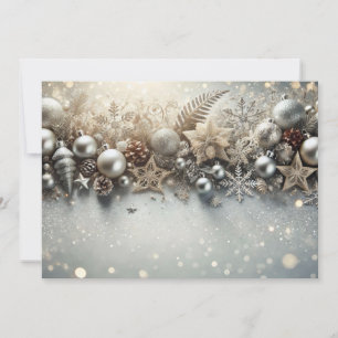 Elegant Christmas Glitter with Silver Highlights Feiertagskarte