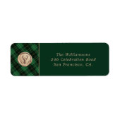 Elegant Christmas Green Plaid Return Address (Vorne)