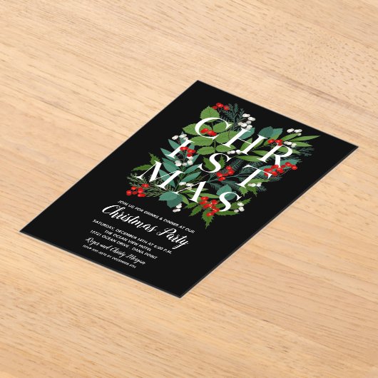 Elegant CHRISTMAS Greenery Acryleinladungen (Ablage )