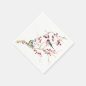 Elegant Christmas Greenery with Birds and berries Serviette (Ecke)