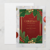 Elegant Christmas Greeting Cards – Red & Green Hol Einladung (Vorne/Hinten)