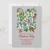 Elegant CHRISTMAS Grüne Party Einladungen (Vorderseite)