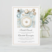 Elegant Christmas Holiday Bridal Brunch Invitation Einladung (Stehend Vorderseite)