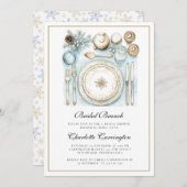 Elegant Christmas Holiday Bridal Brunch Invitation Einladung (Vorne/Hinten)
