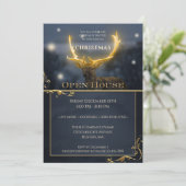 Elegant Christmas Holiday Open House Invitation Einladung (Stehend Vorderseite)