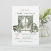 Elegant Christmas Holiday Party Einladung (Stehend Vorderseite)