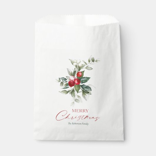 Elegant Christmas Holly Geschenktütchen (Vorderseite)