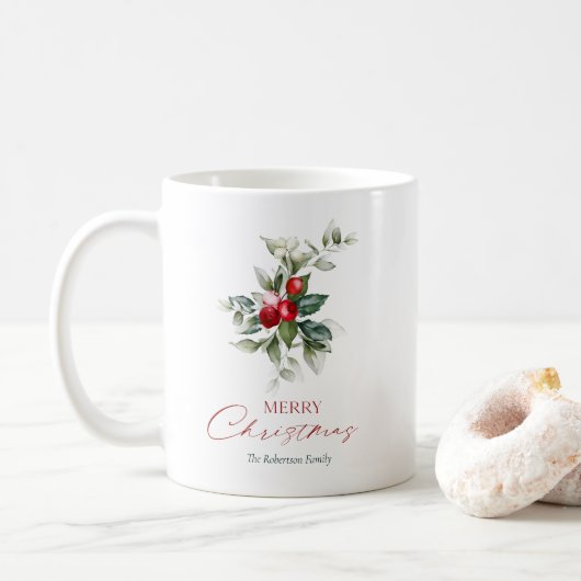 Elegant Christmas Holly Kaffeetasse (Mit Donut)