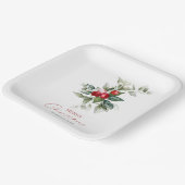 Elegant Christmas Holly Pappteller (Gewinkelt)