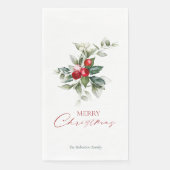 Elegant Christmas Holly Serviette (Vorderseite)