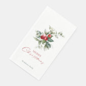 Elegant Christmas Holly Serviette (Ecke)