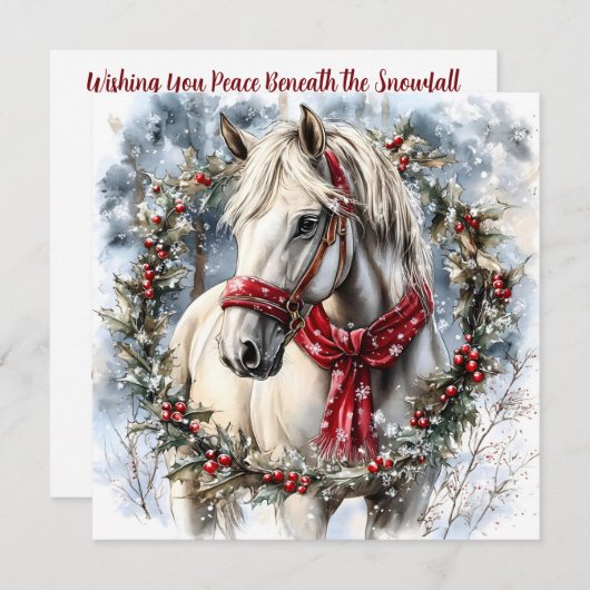 Elegant Christmas Horse with Winter Wreath Custom (Vorne/Hinten)
