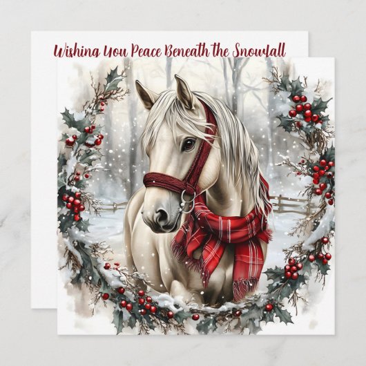 Elegant Christmas Horse with Winter Wreath Custom (Vorne/Hinten)