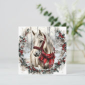 Elegant Christmas Horse with Winter Wreath Custom (Stehend Vorderseite)