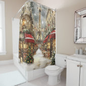 Elegant Christmas in Paris Holiday Duschvorhang (Beispiel)