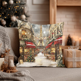 Elegant Christmas in Paris Holiday Kissen