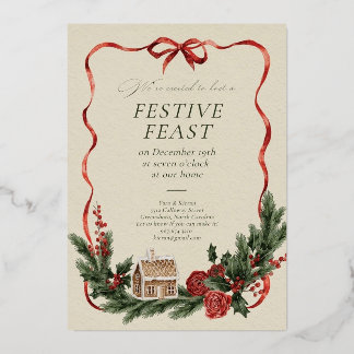 Elegant Christmas Invitation Card Folieneinladung
