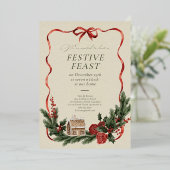 Elegant Christmas Invitation Card Folieneinladung (Stehend vorne)