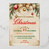 Elegant Christmas Invitation Card Folieneinladung (Vorderseite)