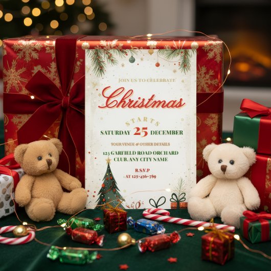 Elegant Christmas Invitation Folieneinladung