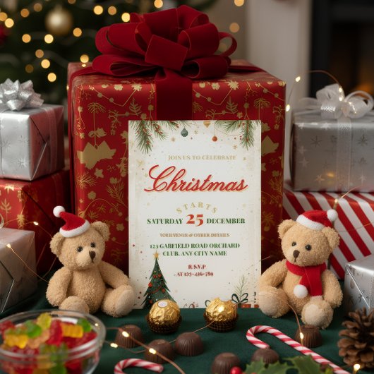 Elegant Christmas Invitation Folieneinladung