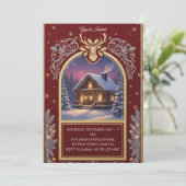 Elegant Christmas Invitation | Holiday Party Card Einladung (Stehend Vorderseite)