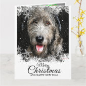 Elegant Christmas Irish Wolfhound Karte (Gelbe Blume)