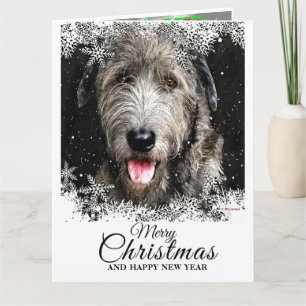 Elegant Christmas Irish Wolfhound Karte