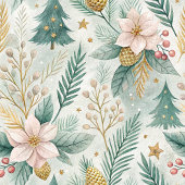 Elegant Christmas Kitchen Towel Sage Green Floral Geschirrtuch