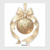 Elegant Christmas Ornament Beige and Brown Aufkleber (Blatt)