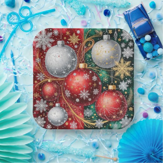 Elegant Christmas Ornament Pappteller (Party)