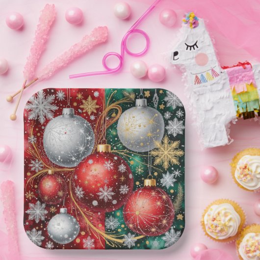 Elegant Christmas Ornament Pappteller (Party)