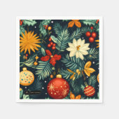 Elegant Christmas Ornaments and Foliage Dinner Serviette (Vorderseite)