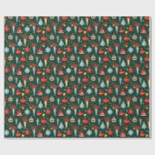 Elegant Christmas Ornaments Wrapping Paper Geschenkpapier (Flach)
