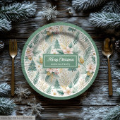 Elegant Christmas Paper & Party Plates Sage Gold Pappteller