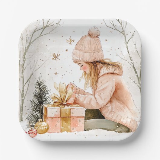 Elegant Christmas Paper Plates Pappteller (Vorderseite)