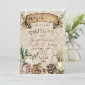 Elegant Christmas Party Invitation (Stehend Vorderseite)