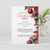 Elegant Christmas Party Invitation  Einladung (Stehend Vorderseite)