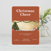 Elegant Christmas Party Invitation Einladung (Stehend Vorderseite)