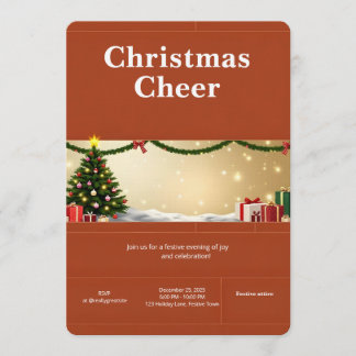 Elegant Christmas Party Invitation Einladung