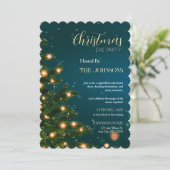 Elegant Christmas Party Invitation for Evening Einladung (Stehend Vorderseite)
