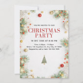 Elegant Christmas Party Invitation with Holiday  Einladung (Vorderseite)