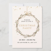 Elegant Christmas Party Invitation with Wreath Einladung (Vorderseite)